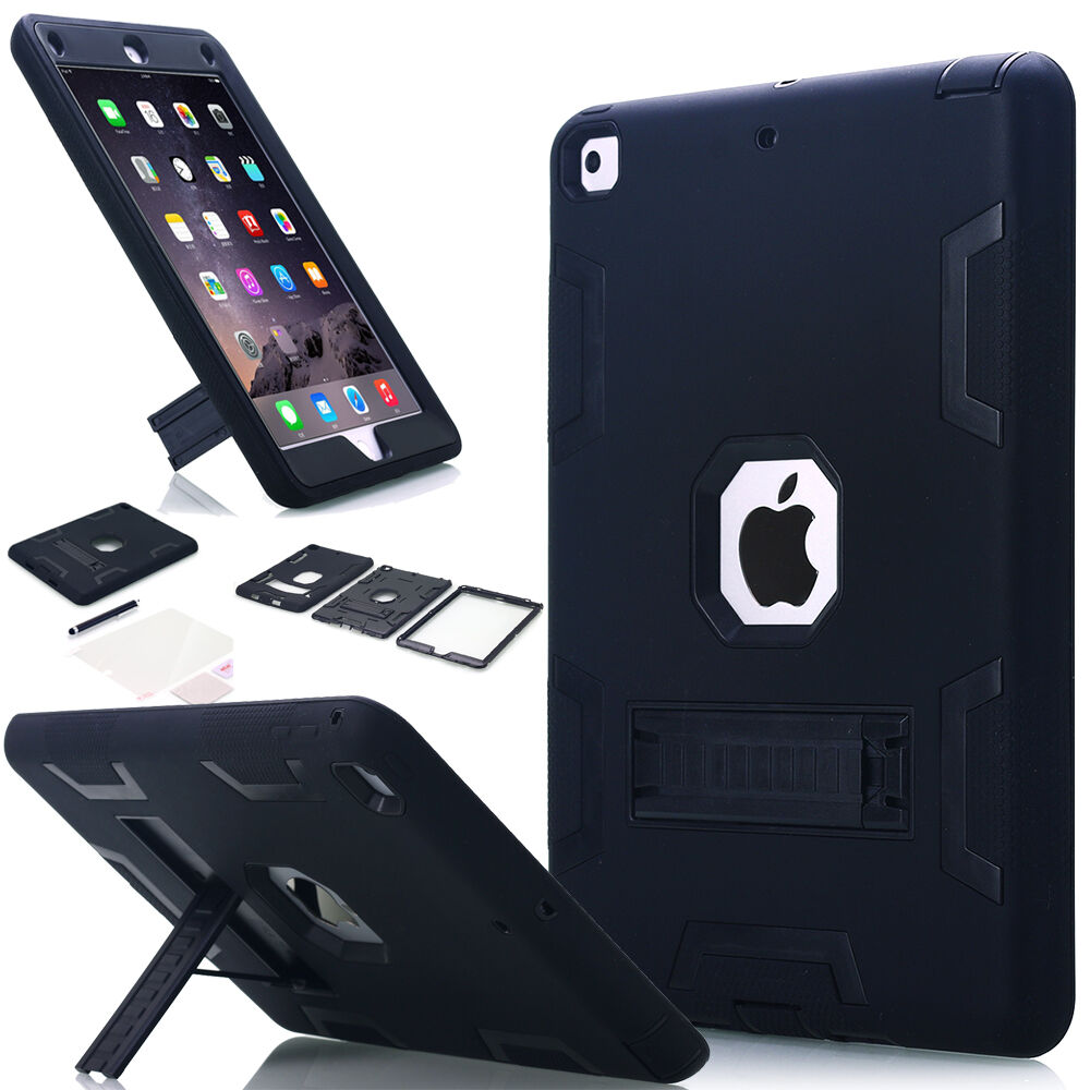 Shockproof Heavy Duty Rubber Hard Stand Case Cover For iPad Mini 2/3/4/6 Air 2 1