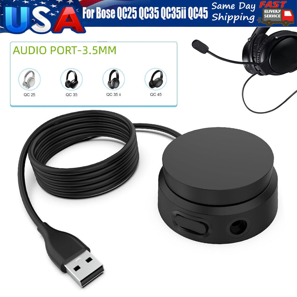 Volume Cycle USB Control Pod Dial Volume Controller For Bose QC35 Headphones BLK