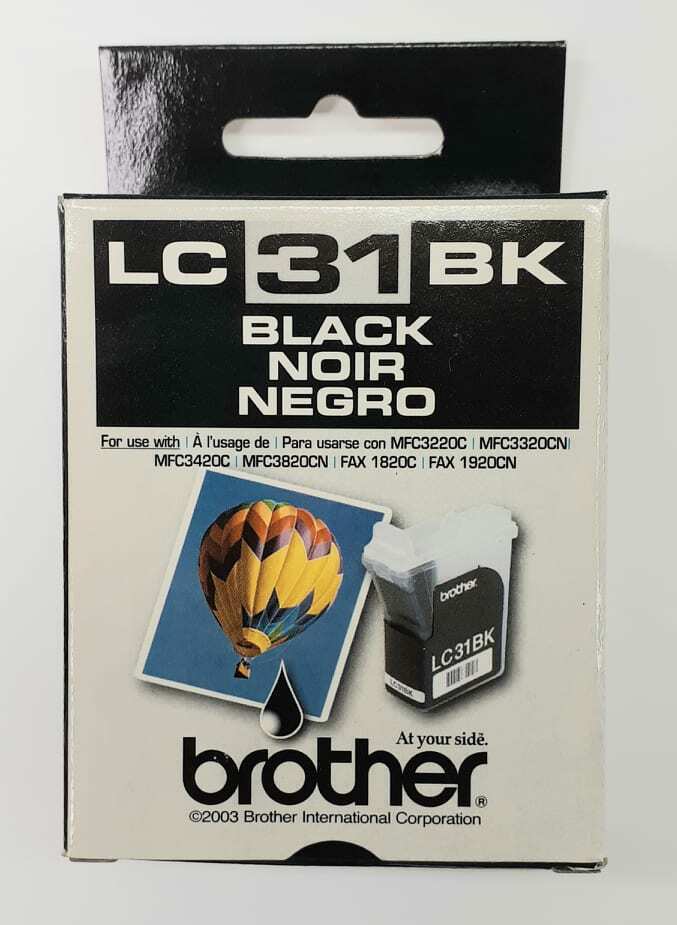 Genuine Brother LC31BK Black Ink Cartridge - Sealed New Old Stock - Exp. 2007