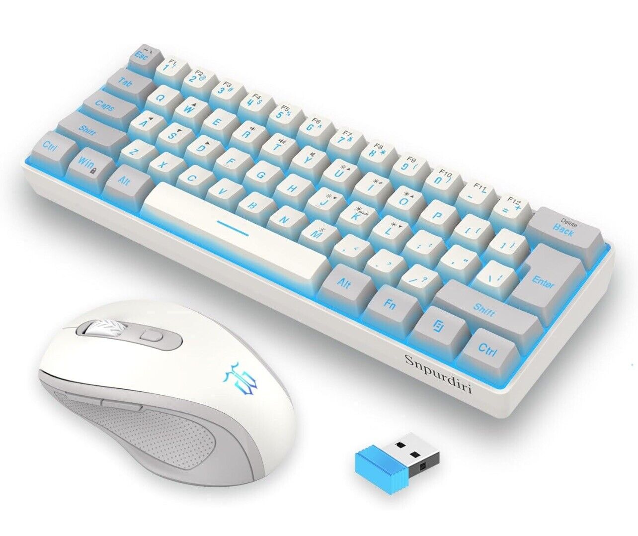 60% Wireless Gaming Keyboard 2.4G Mouse Combo Merchanical Feel RGB Backlit
