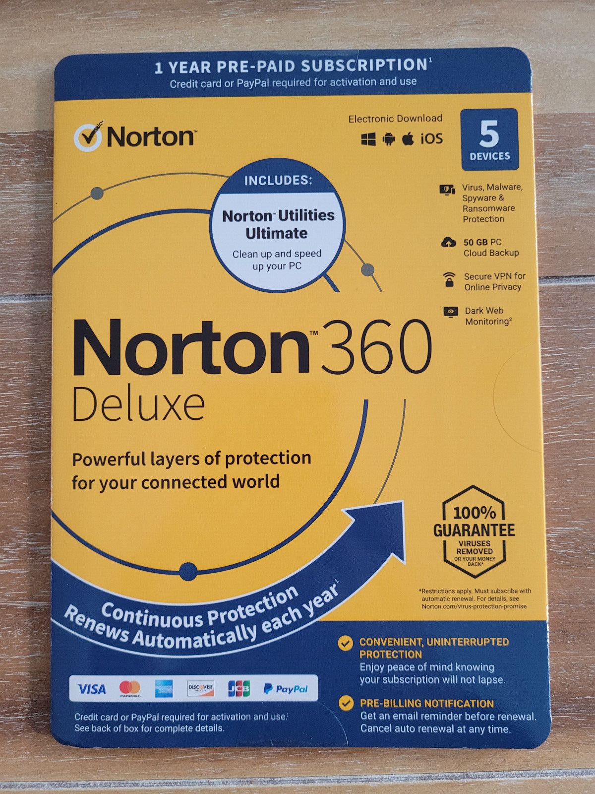 Norton 360 Deluxe 2024 for 5 Devices/1 Year + Norton Utilities Ultimate New FAST
