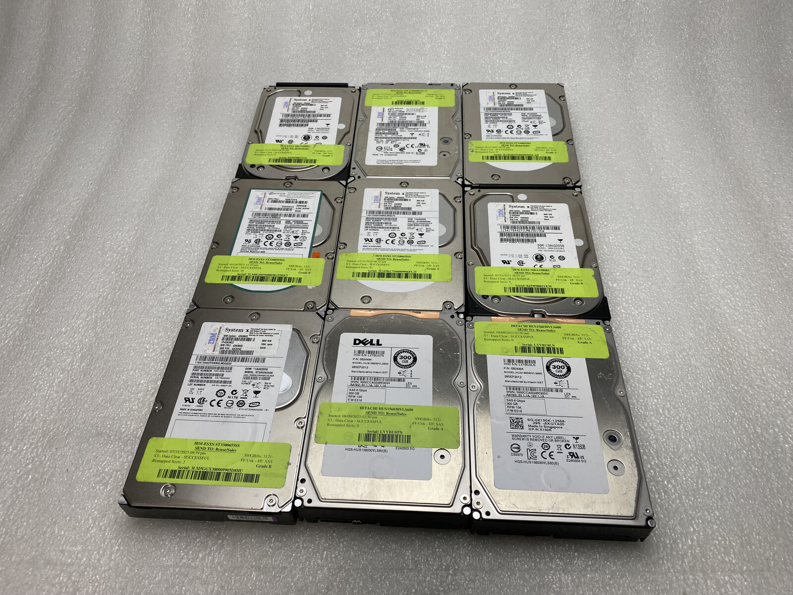 Lot of 9 Mixed Brand Mixed Model 300 GB 3.5\