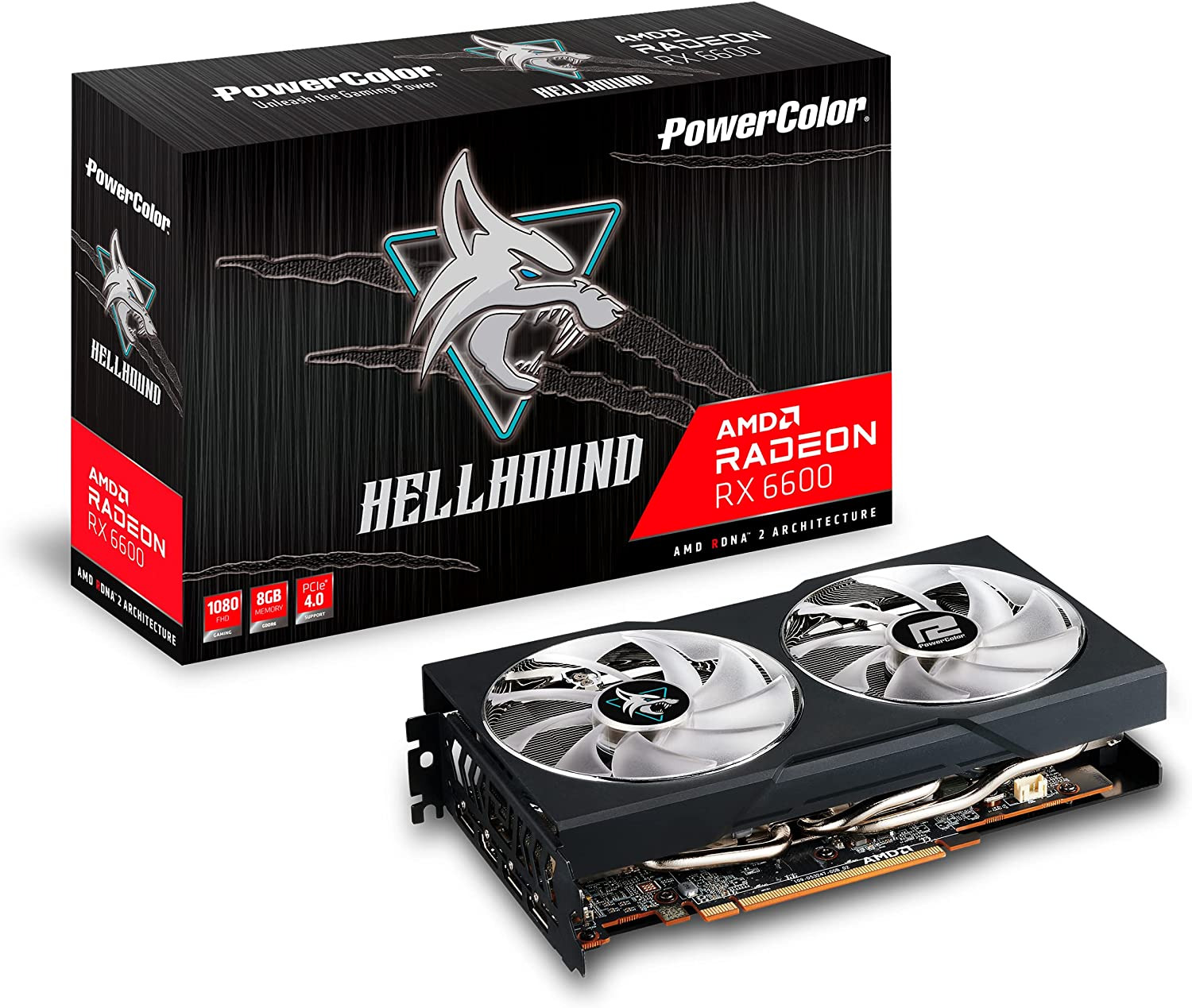 Hellhound AMD Radeon RX 6600 Graphics Card with 8GB GDDR6 Memory