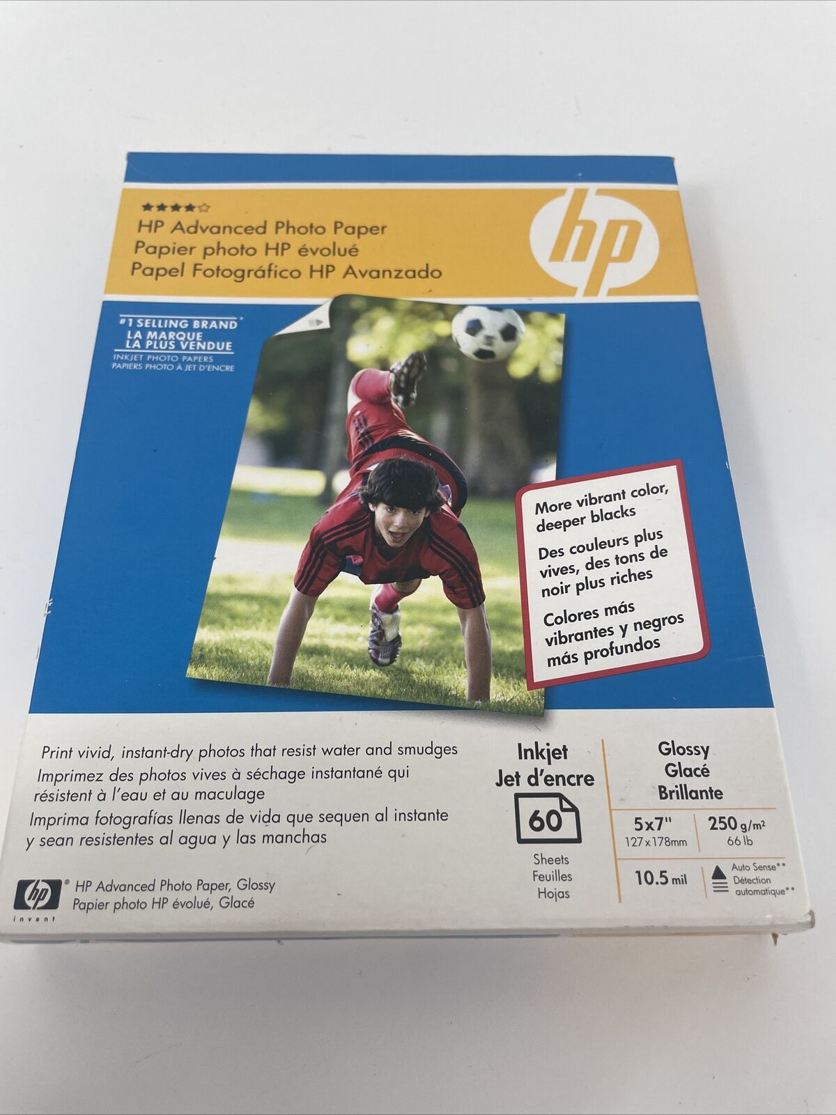 HP Advanced Photo Paper 5x7” Glossy 60 Sheets New Sealed NOS Papel Fotografico