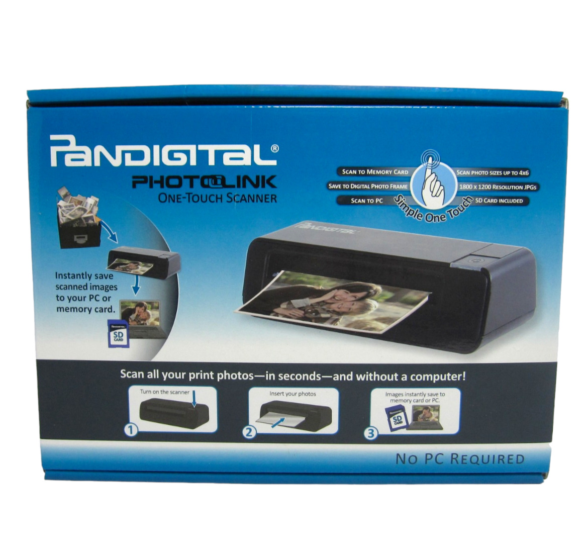 NEW Pandigital PhotoLink One Touch Portable Photo Scanner (PANSCN02) OPEN BOX