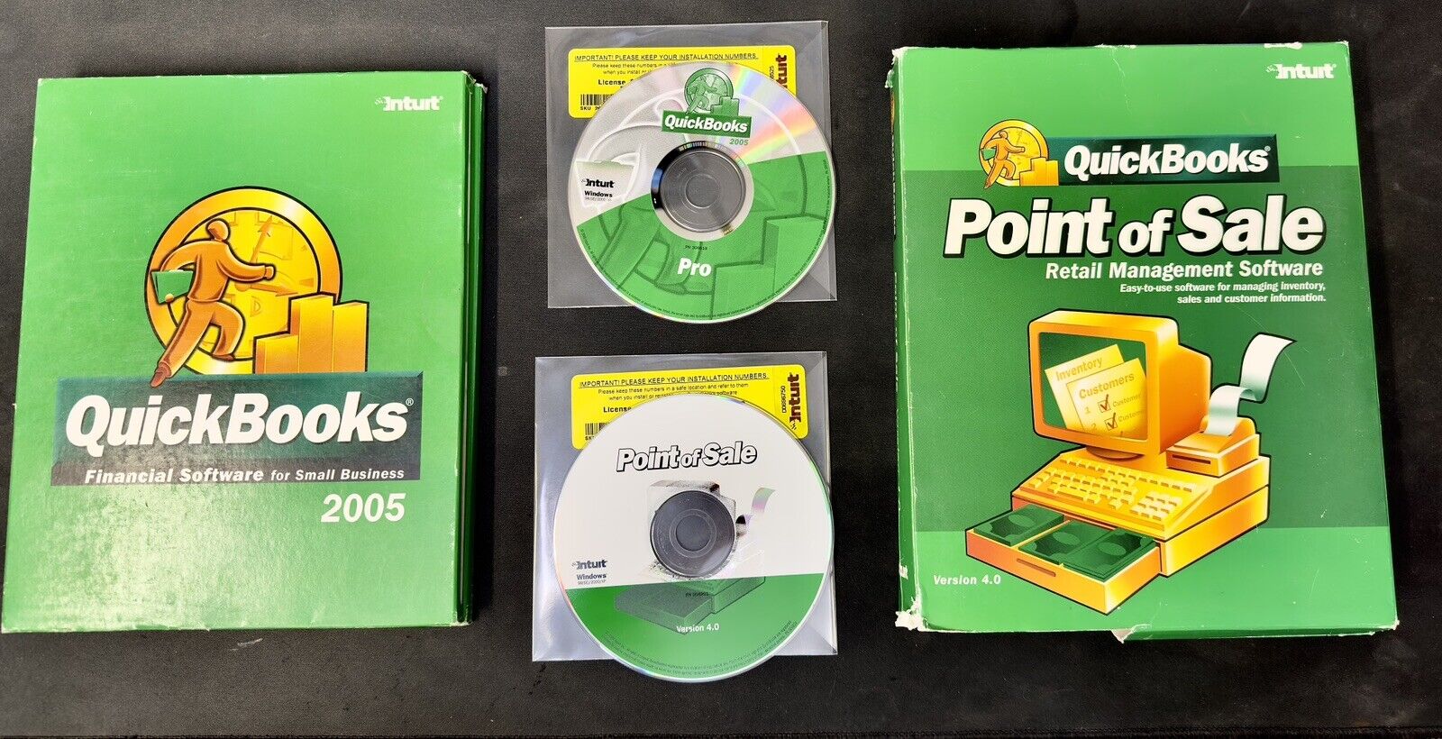 QuickBooks PRO Point of Sale POS Software Windows w/ Key Retail version 4.0 2005