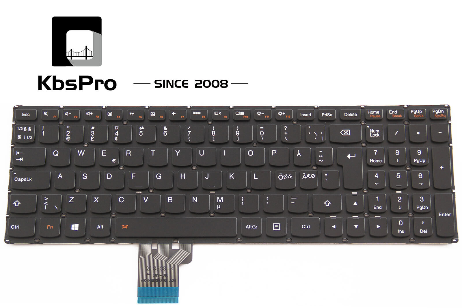 For Lenovo IdeaPad Y50 Y50-70 Y70 Y70-70 Keyboard Nordic Swedish Danish Backlit