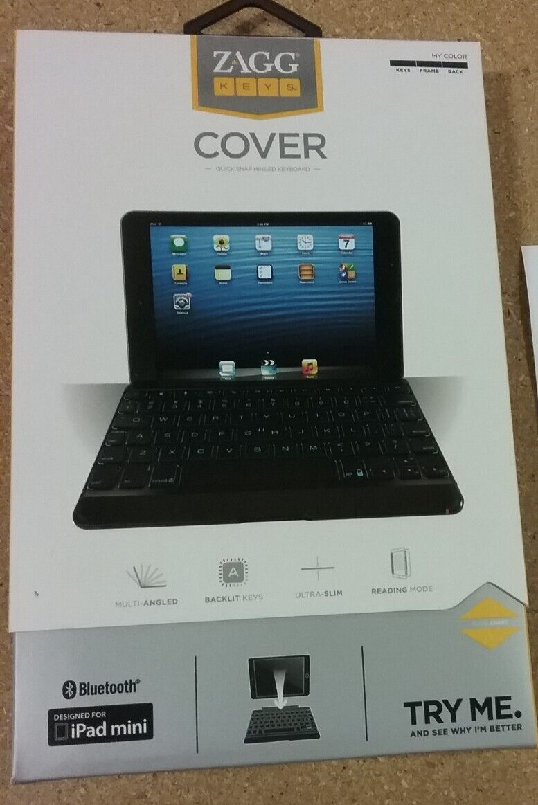 ZaggKeys iPad Mini Quick Snap Magnetic Cover Keyboard Bluetooth in Black