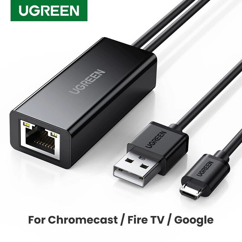 UGREEN Ethernet Adapter for Chromecast USB 2.0 to RJ45