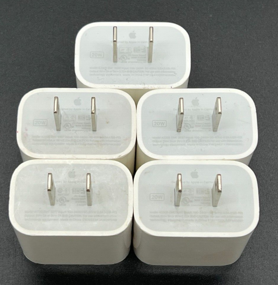 (5) Genuine Apple A2305 20W USB-C Power Adapter Laptop Charger for iPad iPhone