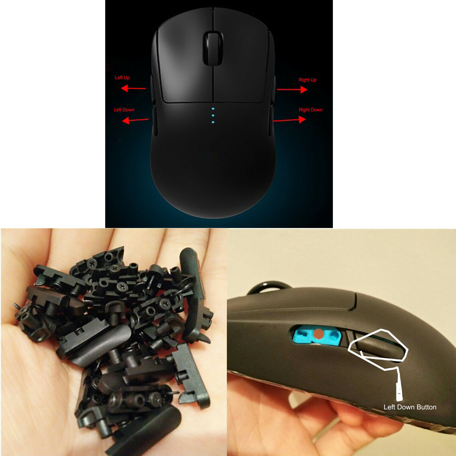 Mouse Side Button Side Keys for Logitech G Pro Wireless Gaming Mouse Repair Kit