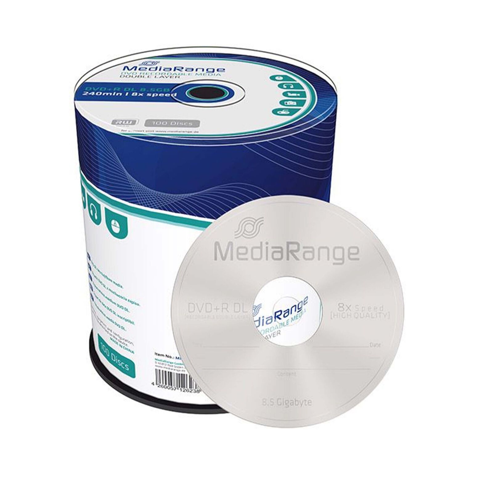 MediaRange Bell Cake 100 X DVD+R Dual Layer DL 8,5GB 240min 8x