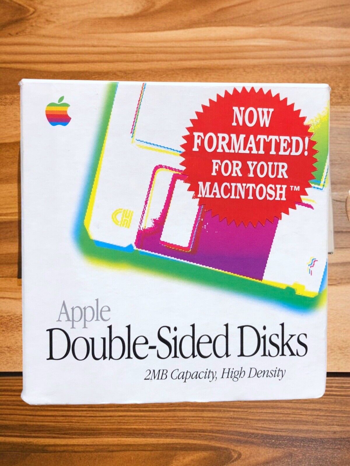 Vtg 1993 Open Box Of 5 New Apple High Density Disks Double Sided 2MB