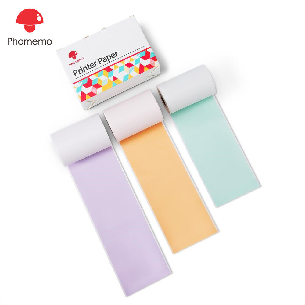 Colorful Self-Adhesive Thermal Sticker Paper 53mm Phomemo M02 M03 T02 Printer