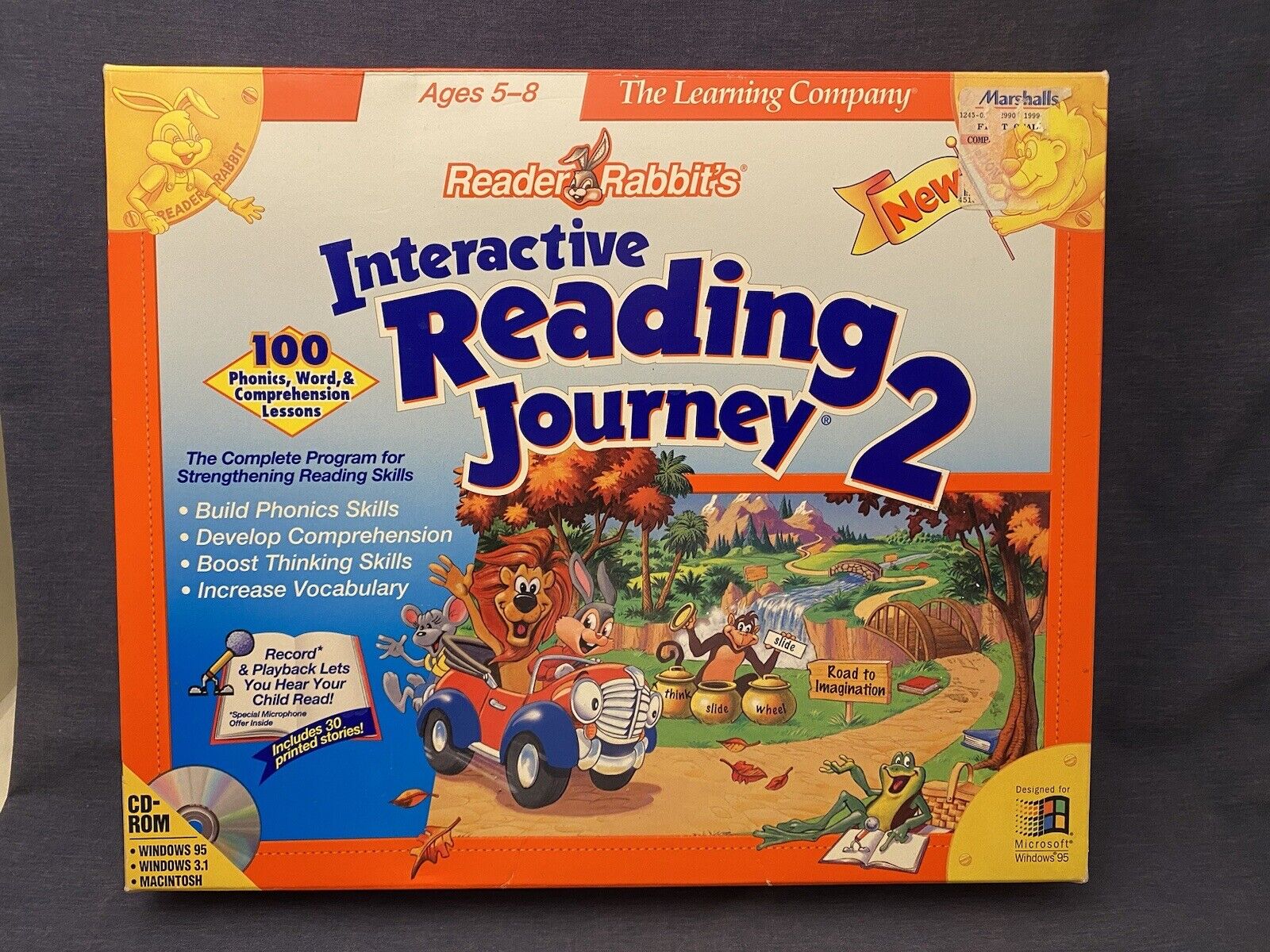 1996 Interactive Reader Rabbits Reading Journey 2 Learning Co BIG BOX Complete 