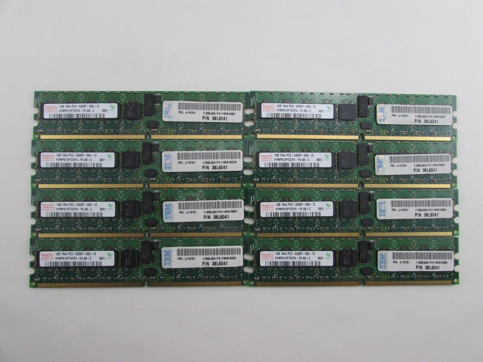 IBM 38L6041 Hynix 8GB 8 x 1GB PC2-5300P DDR2 667 CL5 ECC RDIMM Server Memory Kit