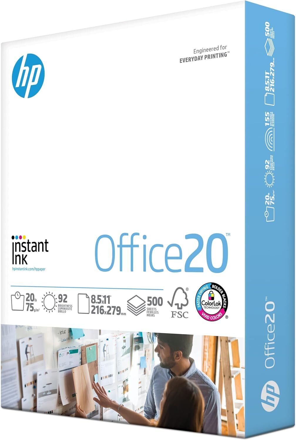 HP Printer Paper, 8.5 x 11 Paper, FSC Certified, 20-32 lb, 1 Ream - 500 Sheets