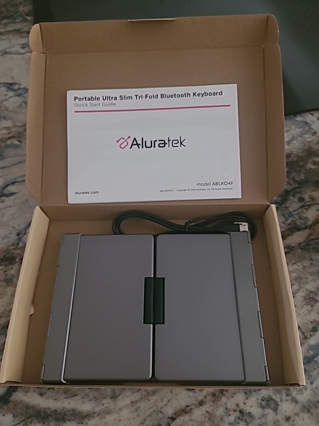 Aluratek Portable Ultra Slim Tri-fold Bluetooth Keyboard - Wireless Connectivity