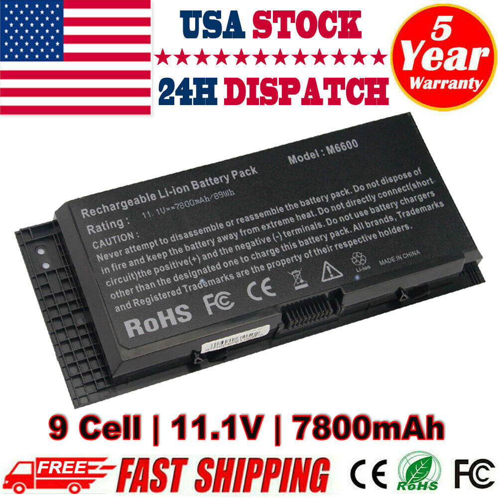 9 Cell M6600 Battery for Dell Precision M4600 M4700 M4800 M6700 M6800 Type FV993