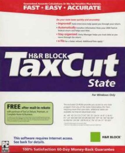 TaxCut 2004 State PC CD easy amending filing of past years tax returns H&R block