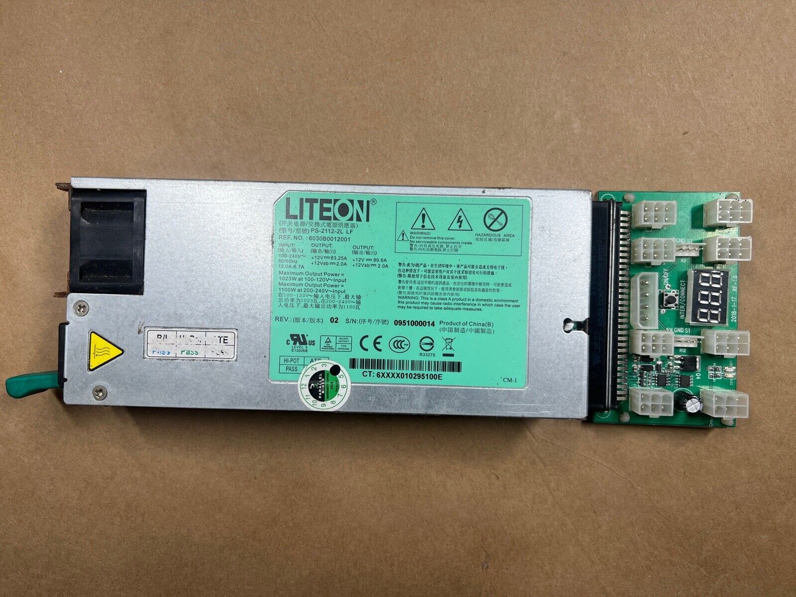 HP 750W HSTNS-PL18 506821-001 506822-201 Server Switching Power Supply 597
