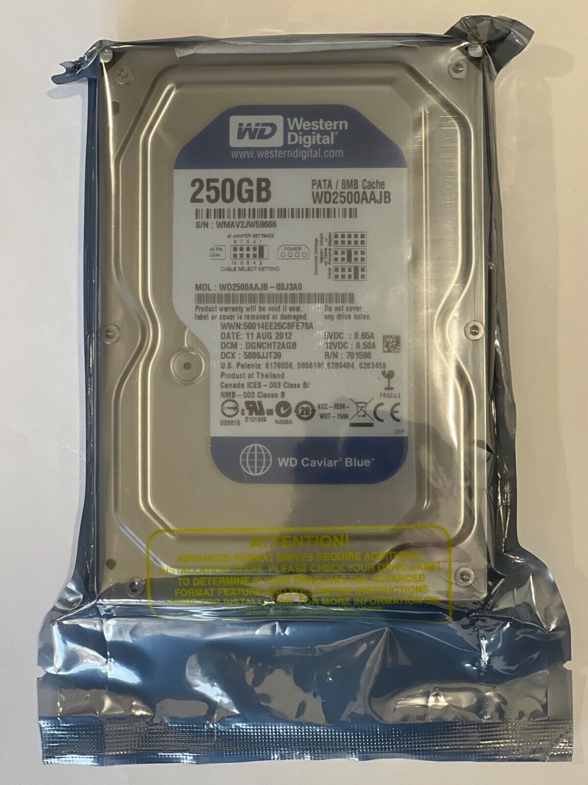 Western Digital Caviar Blue WD2500AAJB PATA 250 GB 3.5in Internal IDE Hard Drive