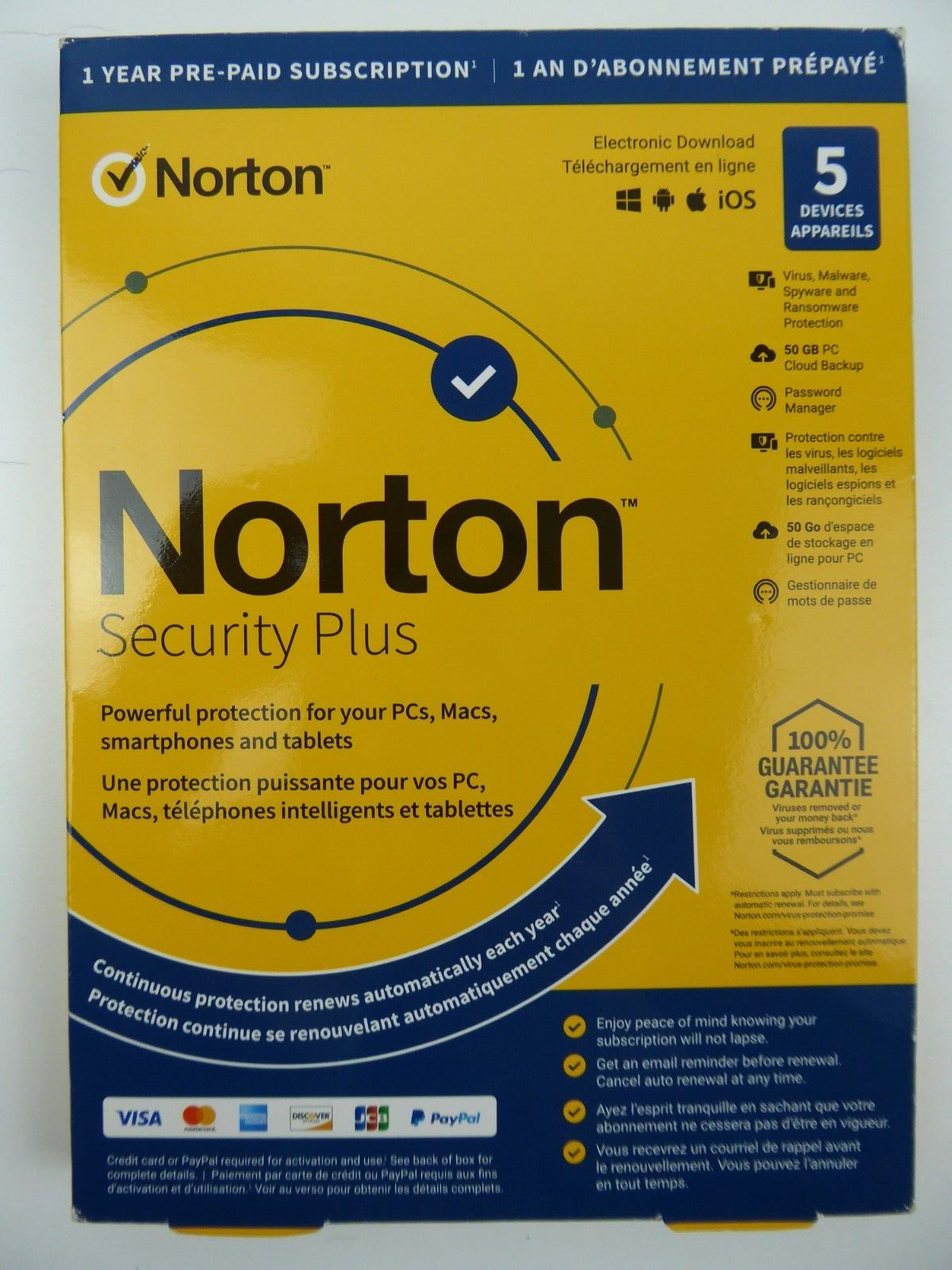 Norton Security Plus Antivirus/Internet Security for 5 Devices - 1 Year
