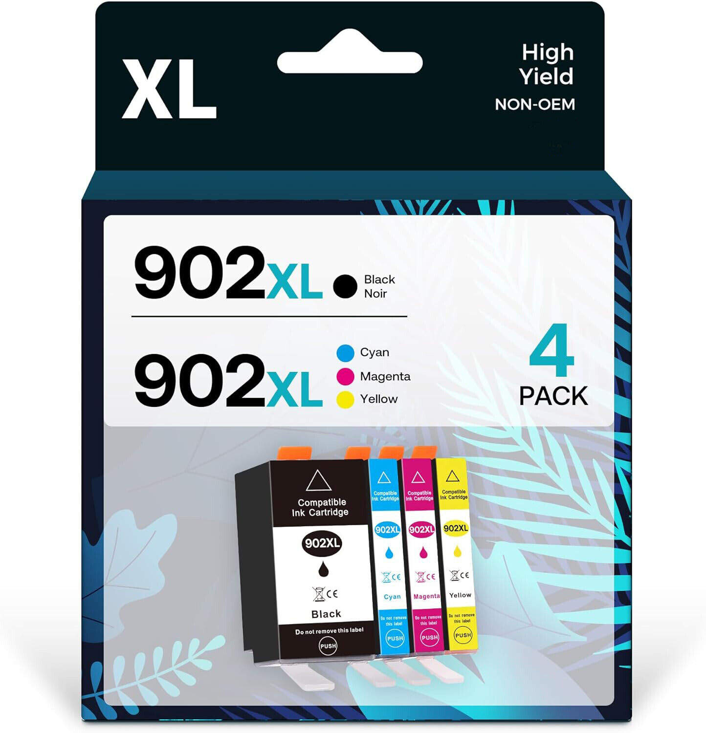 4Pack 902XL Ink Cartridges for HP 902 Officejet Pro 6978 6960 6968 6970 6975 Lot
