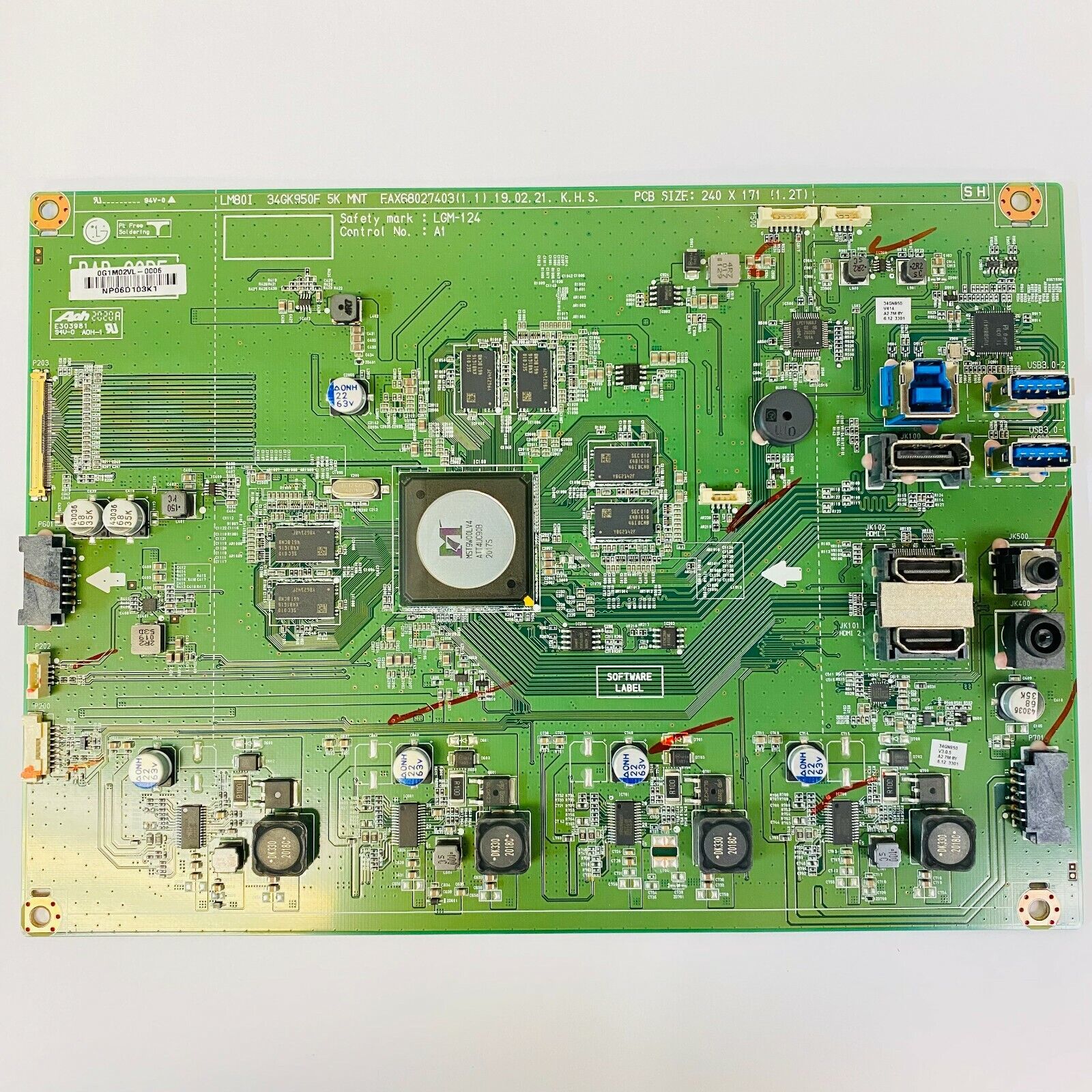 LG Main Control Interface Board w/ HDMI & Power Ports FROM 34GN850-B Monitor
