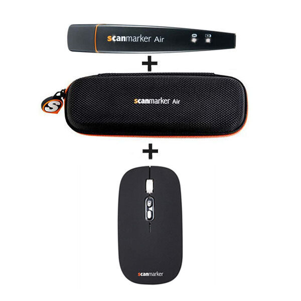 Scanmarker Air Pen Scanner + Original Case + Wireless Mouse Bundle