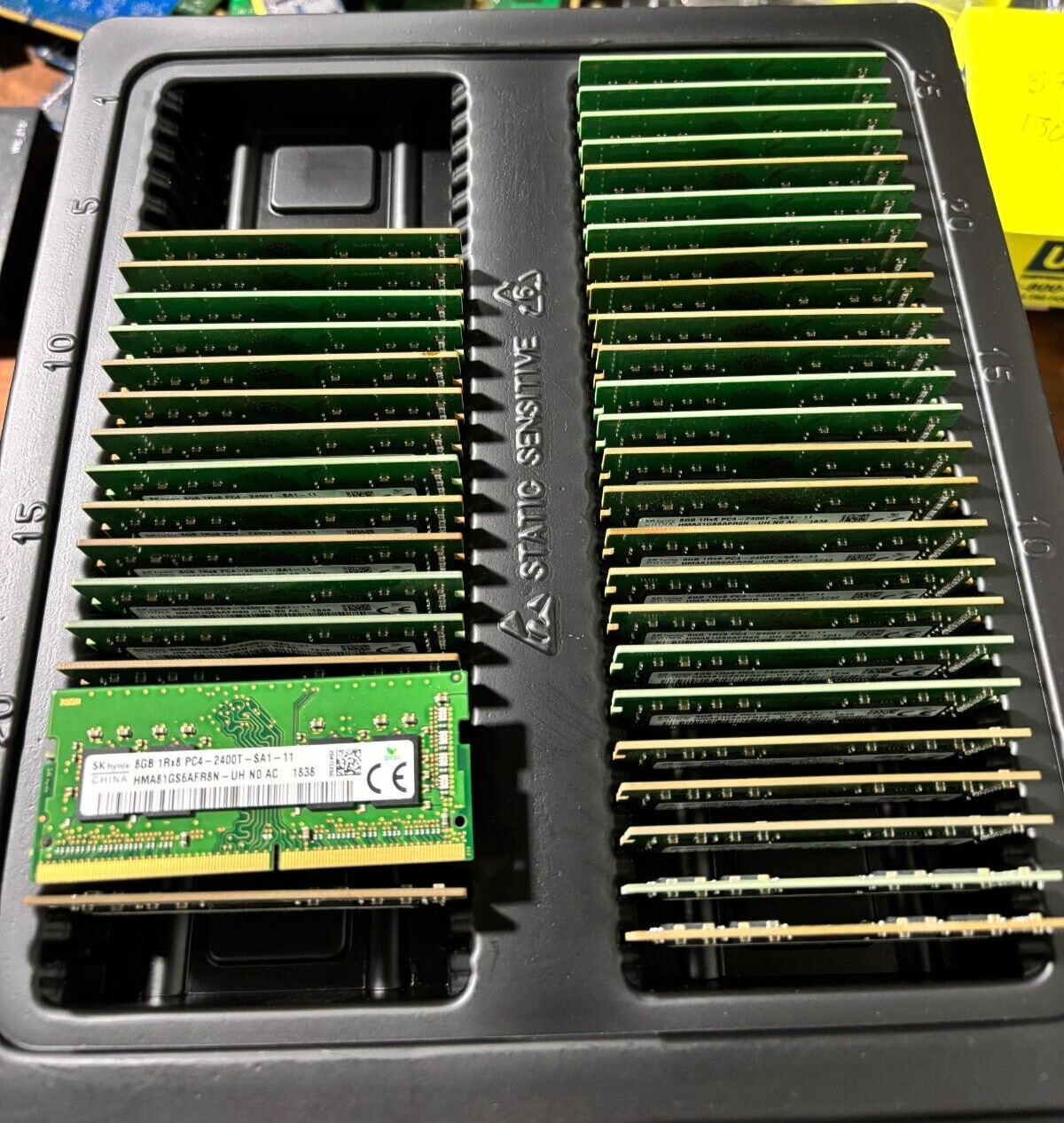Lot of 194 SK Hynix 8GB PC4-2400T SA1 DDR4 Laptop Memory RAM Mixed Rank
