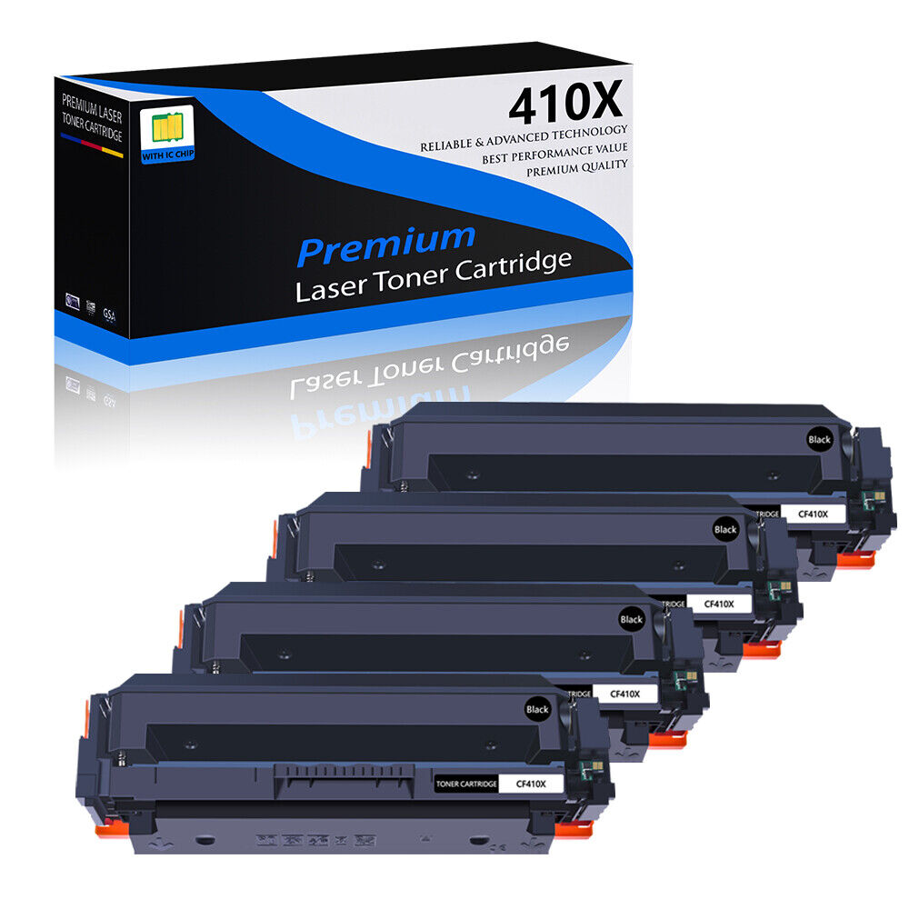 4PK CF410X Black Toner Cartridge for HP Color LaserJet M377dw Pro M452nw M452dn