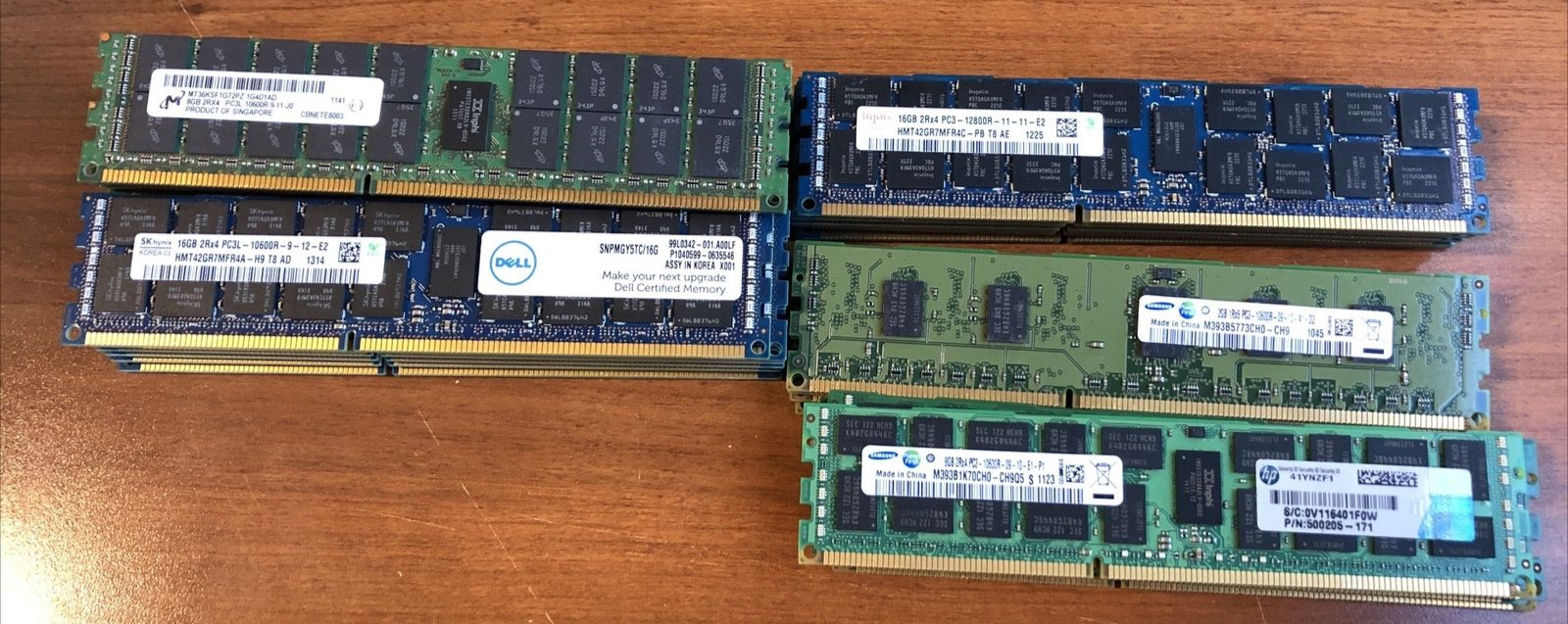 Lot of 34 - PC3 PC3L DDR3 Mixed Brand Mixed Speed Server RAM