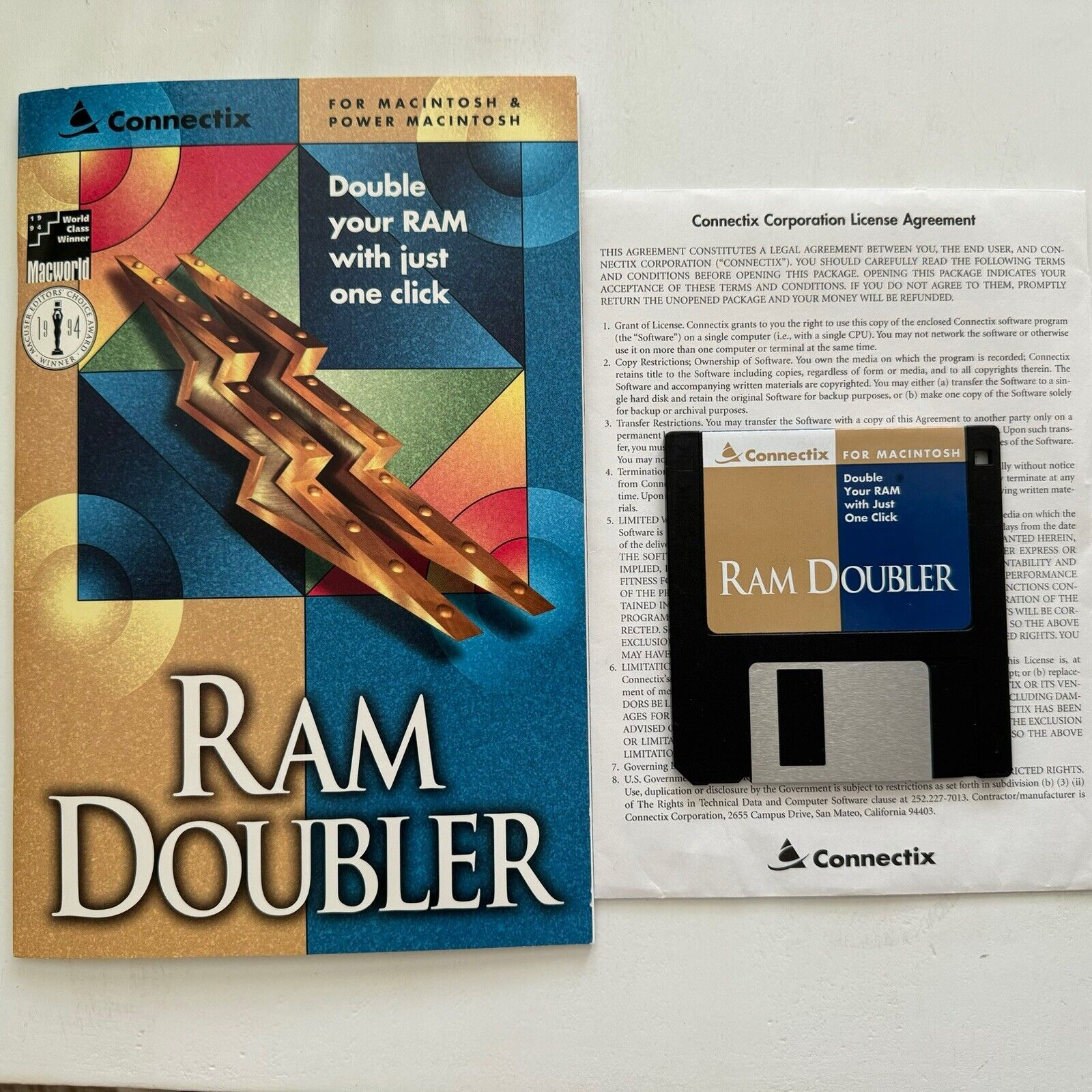 Vintage CONNECTIX RAM DOUBLER for Mac 1994