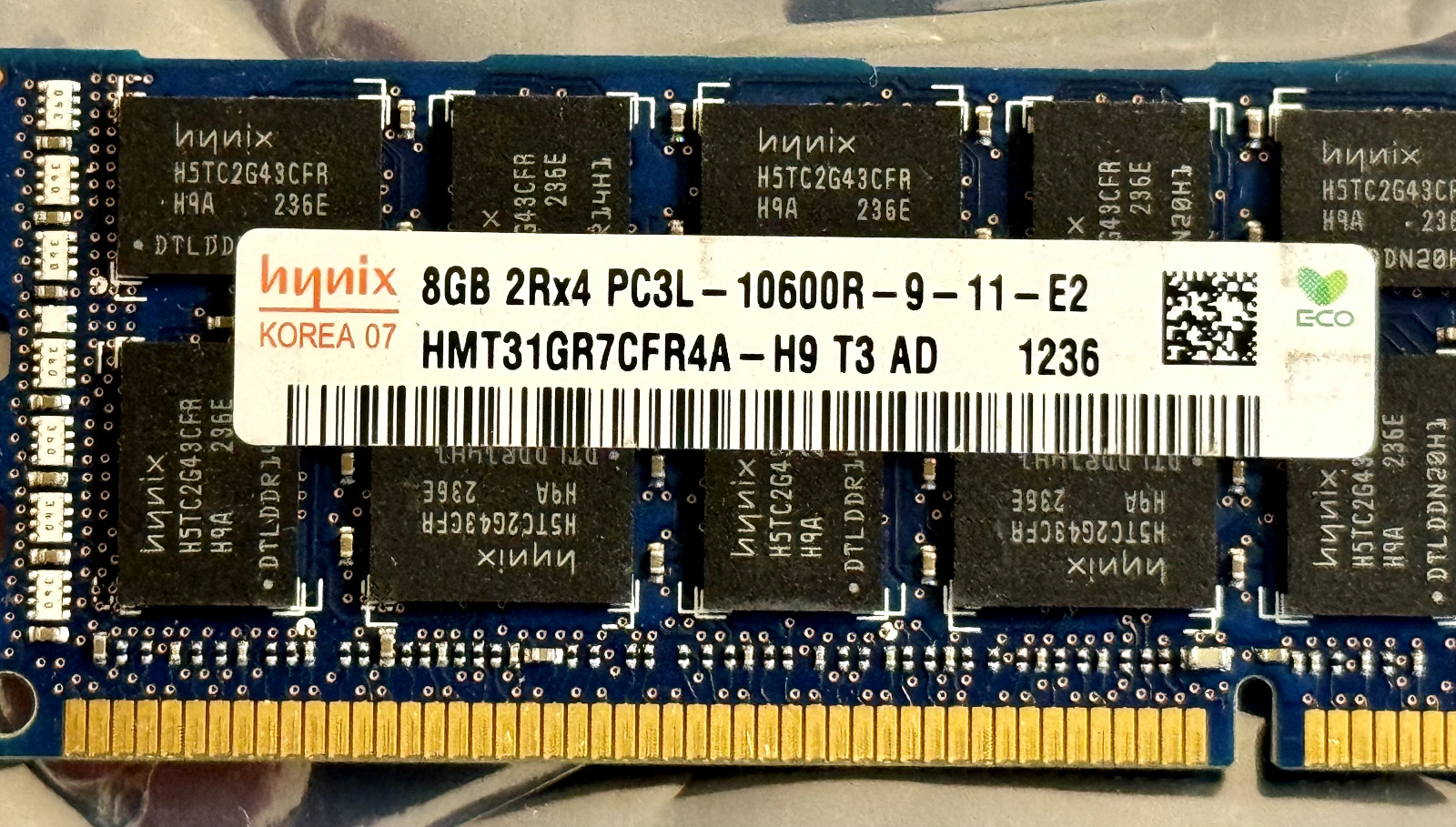 SK Hynix 8GB 2Rx4 PC3L-10600R Registered Memory HMT31GR7CFR4A-H9