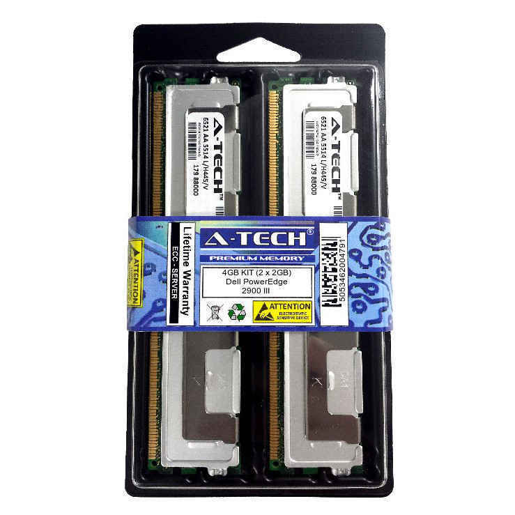 4GB KIT 2 x 2GB Dell PowerEdge 2900 III 2950 2950 III M600 R900 Ram Memory