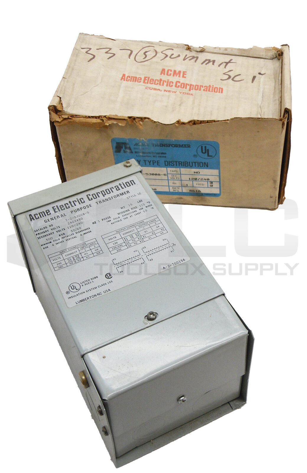 NEW ACME ELECTRIC CORP T-2-53008-S GENERAL PURPSE TRANSFORMER 240-480V *READ*