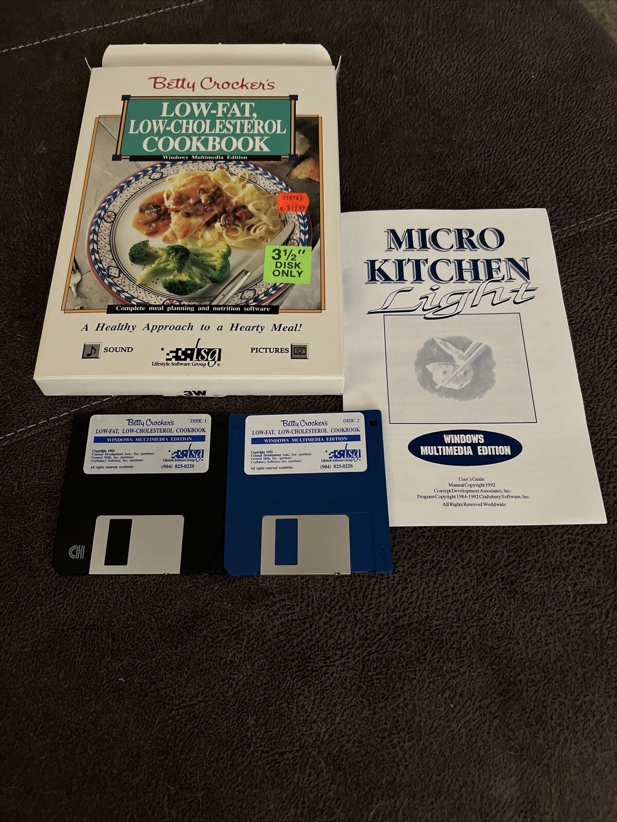 Vintage Low Fat  Cookin Software 3.5 Floppy Betty Crockers