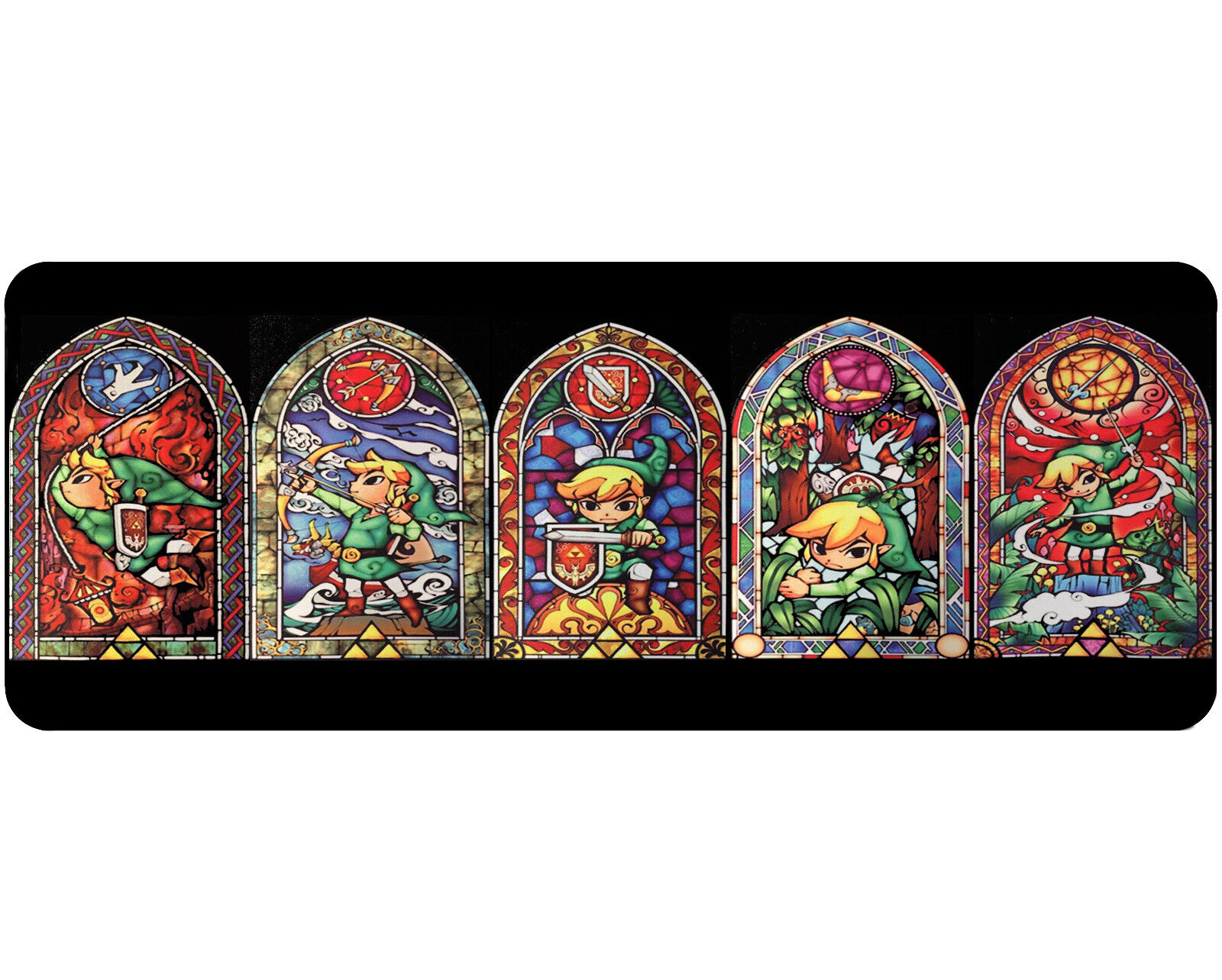 The Legend Of Zelda Custom Game Mat / Mouse Pad Stained Glass Motif 800 x 300mm