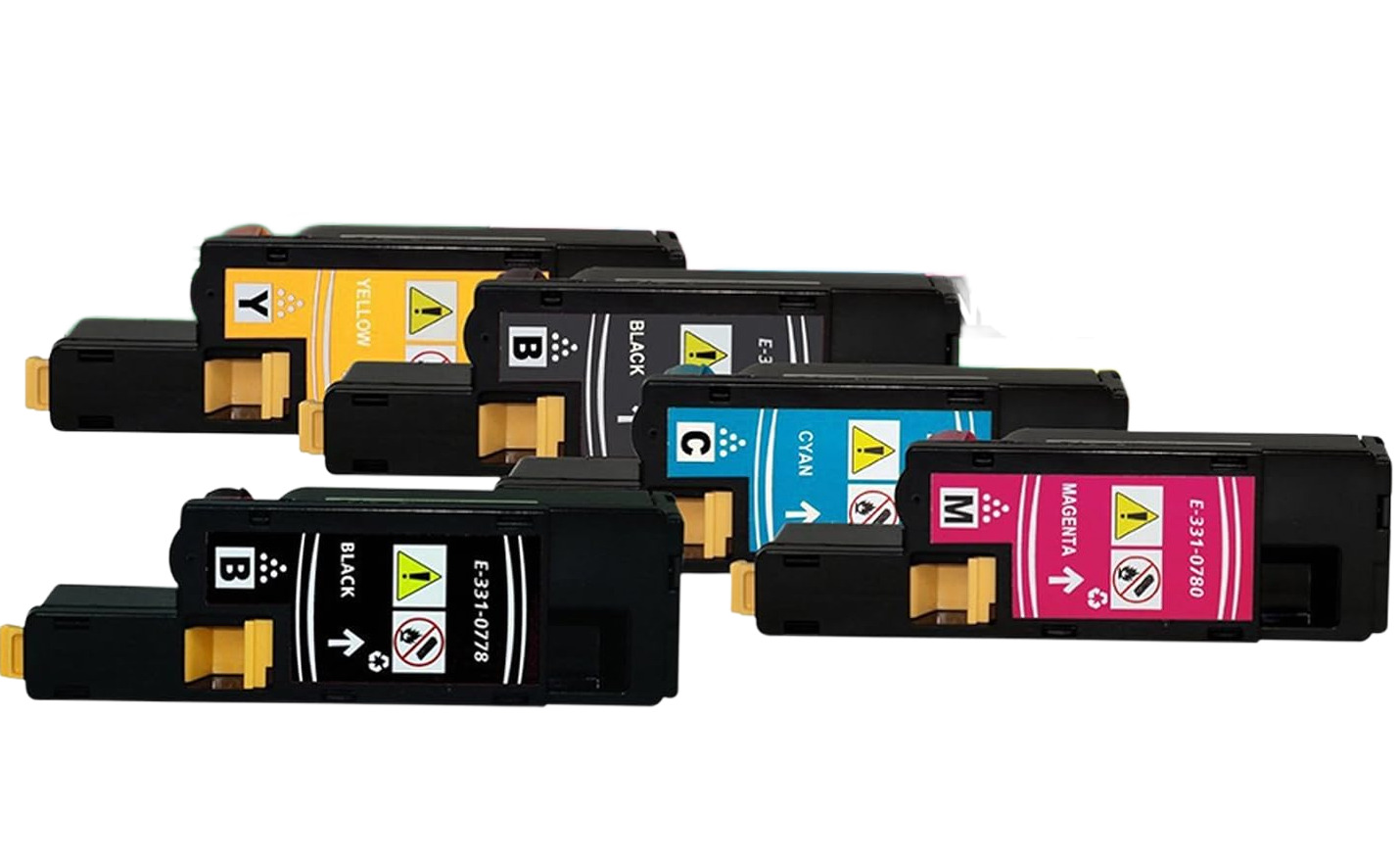 5Pack Toner Cartridge Replacement High Yield for DELL E525W (2B, 1C, 1Y, 1M)