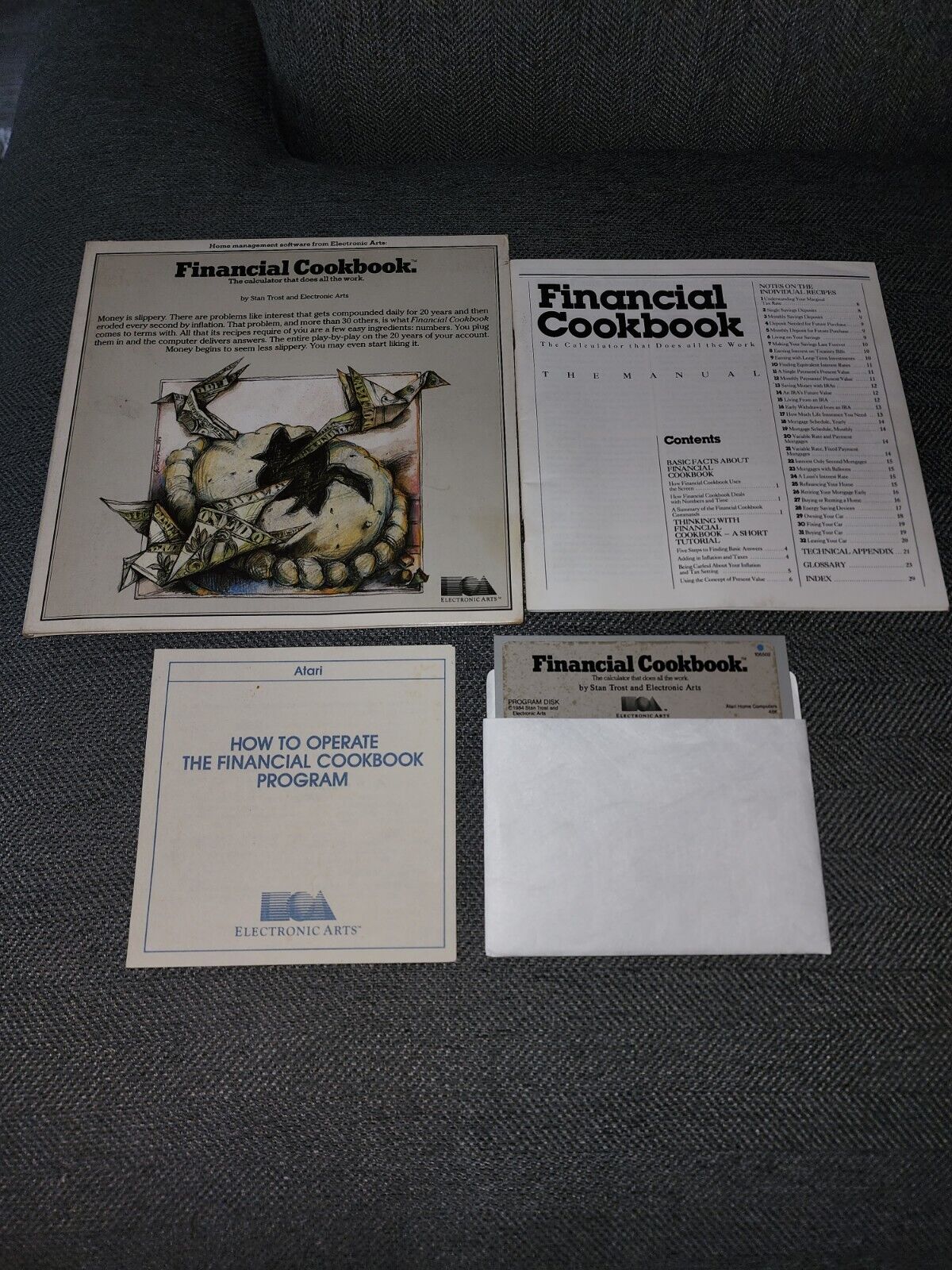 Atari Home Computers 48k Financial Cookbook PC Complete Rare Game Calculator 