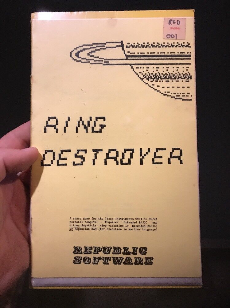 NOS Vintage TEXAS INSTRUMENTS TI-99/4A Ring Destroyer Republic Software 5.25