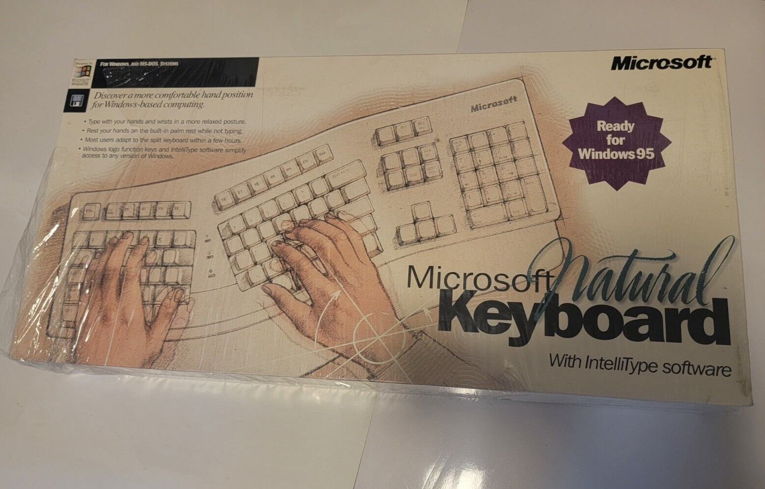 Vintage 1995 Microsoft Natural Keyboard Windows & MS-Dos Systems