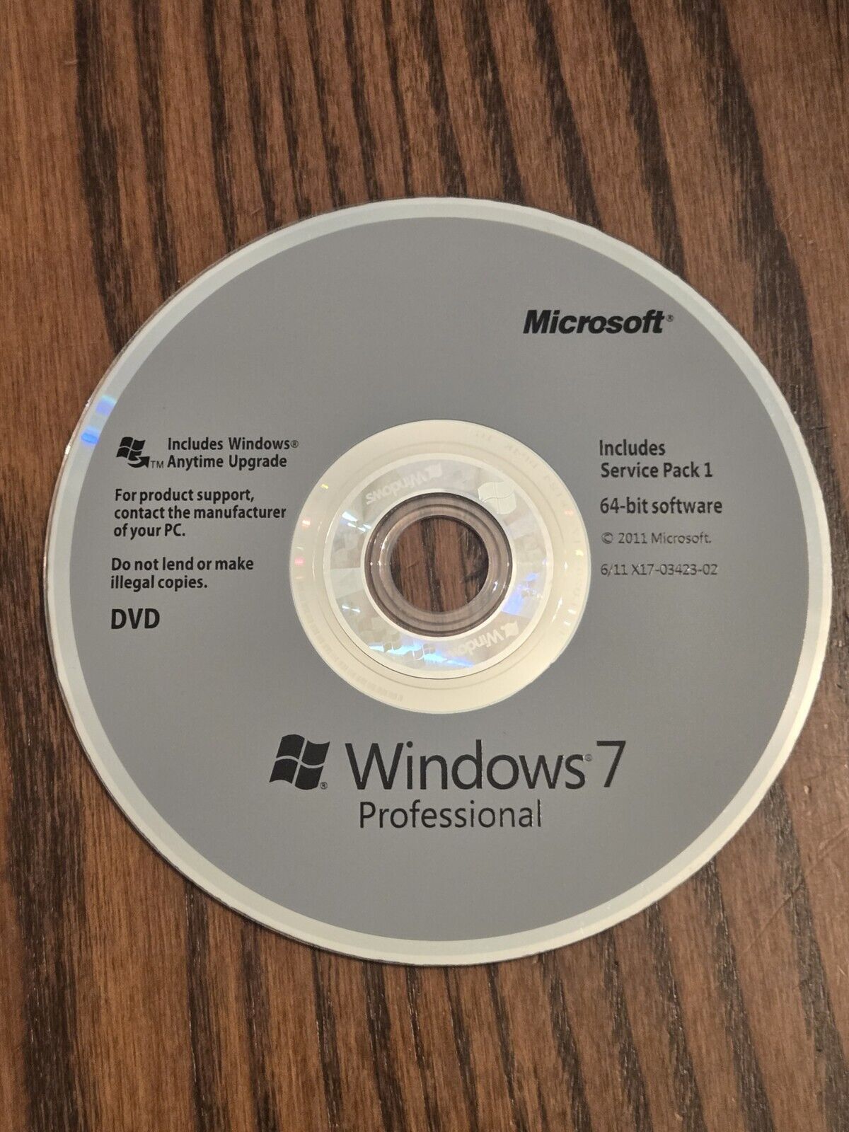 Windows 7 Pro Professional x64 64Bit  Full Version SP1 DVD, w Product Key
