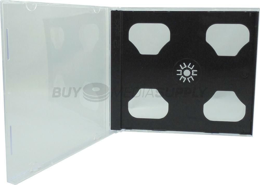 10.4mm Standard Black Double 2 Discs CD Jewel Case Lot