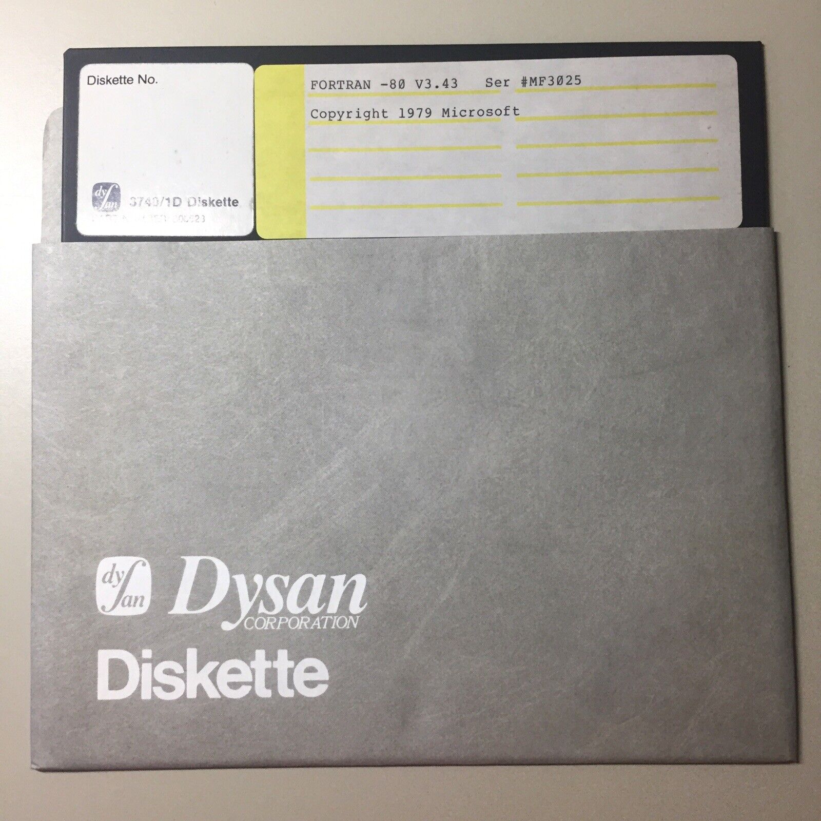 Vintage 1979 Mircrosoft FORTRAN -80 V3.43   8” Floppy Disk VHTF