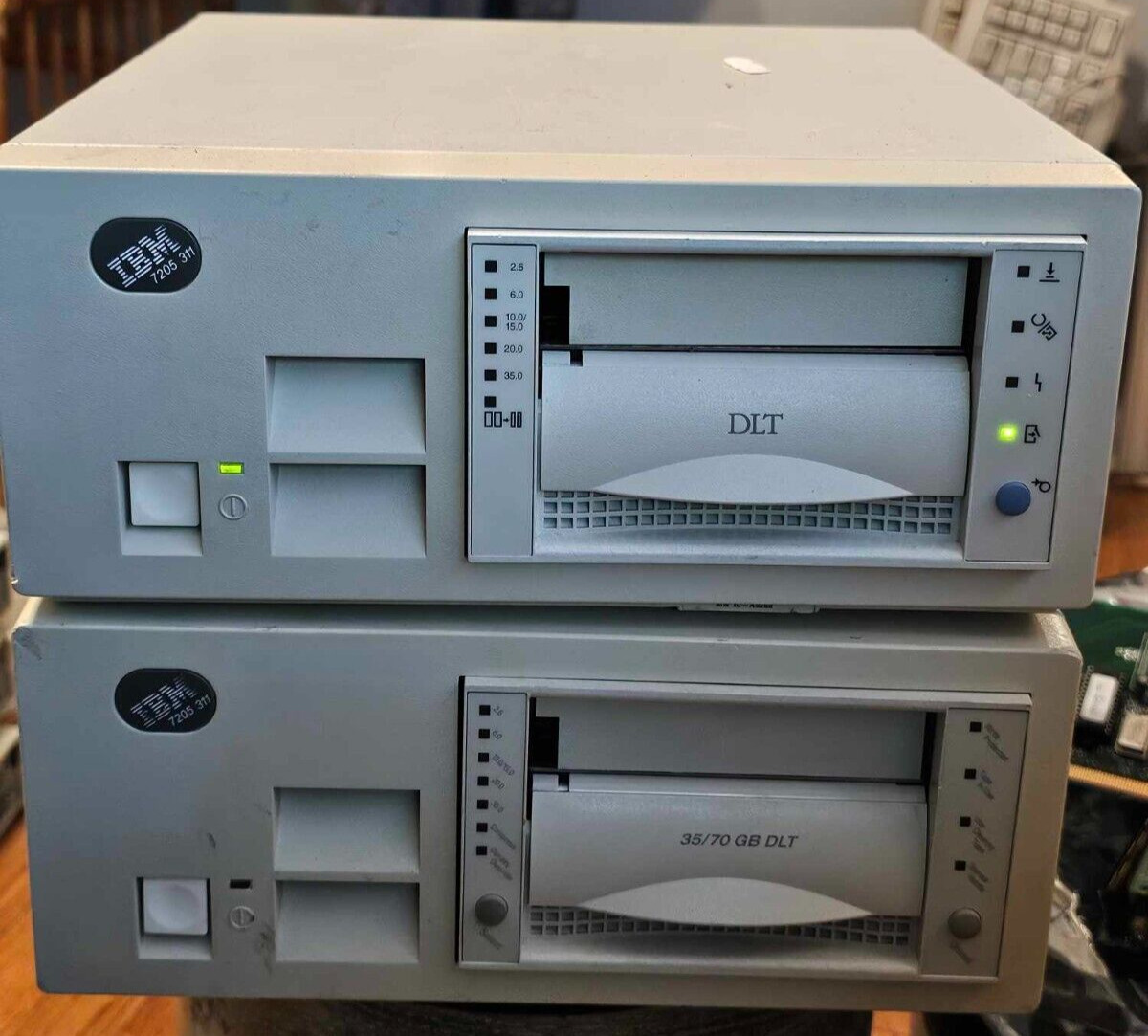2x Vintage Rare IBM Quantum DLT  External Tape Drive Drives 35/70GB  7205 311