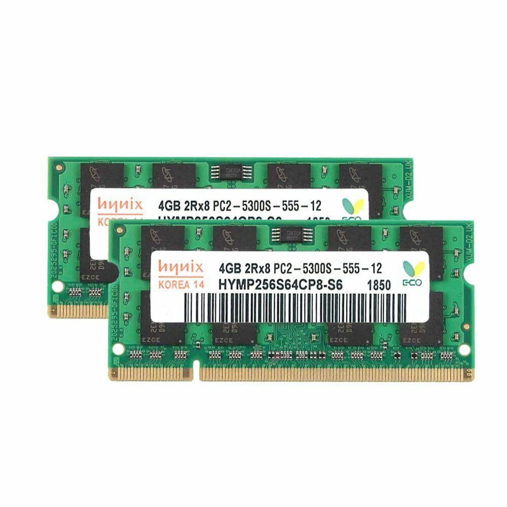 Hynix 8GB 2x 4GB DDR2 667MHz PC2-5300S 200Pin 1.8V SODIMM Laptop Upgrade Memory