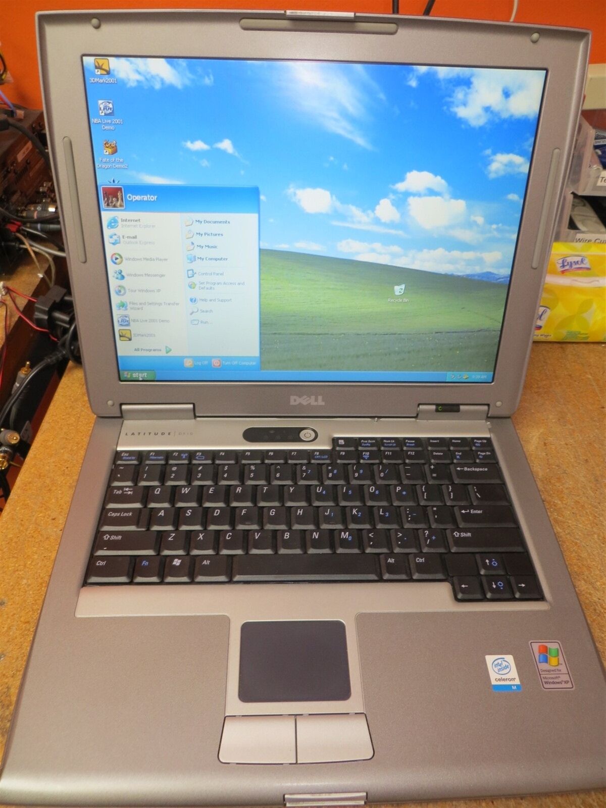 Dell Latitude Windows XP Retro Gaming Laptop 60GB HD 2GB DDR2 w/Power Adapter