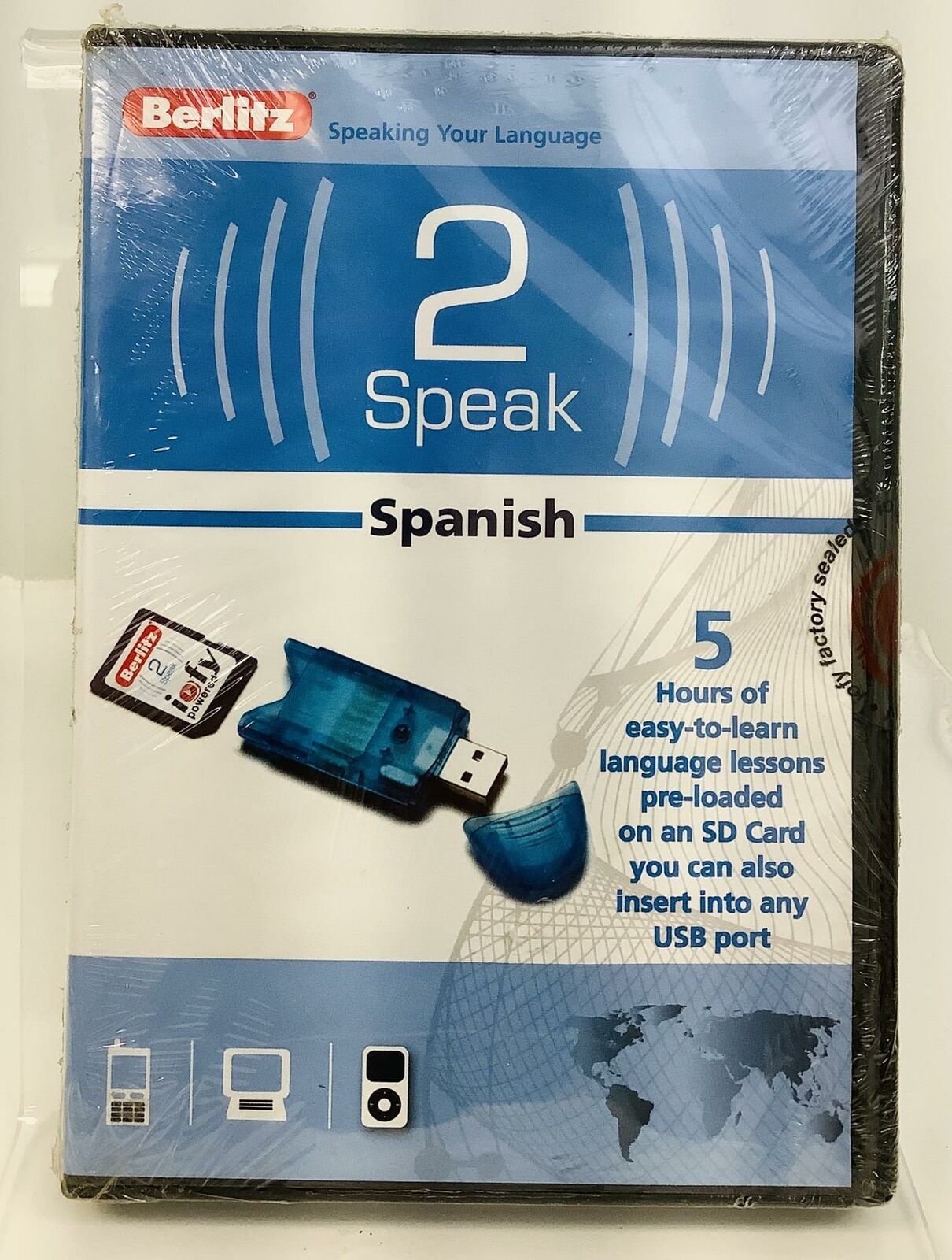 Berlitz 2 Speak Spanish - 5 Hour Easy-Learn Lessons~USB Drive And SD Card 735914
